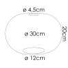 Glaslampenschirm Apedo Ersatzglas 30 cm Klar, Rauchfarben