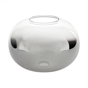Glaslampenschirm Apedo Ersatzglas 30 cm Klar, Rauchfarben