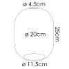 Lampenschirm aus Glas Apedo Ersatzglas 20 cm Bernsteinfarben