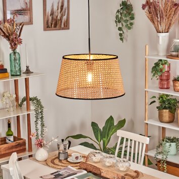 Ramila Hängeleuchte 45 cm Naturfarben, Schwarz, 1-flammig