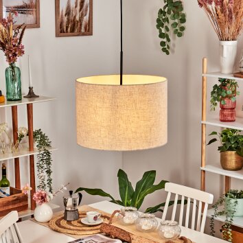 Bassagoda Hängeleuchte 40 cm beige, Weiß, 1-flammig