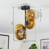 Koyoto Deckenleuchte Glas 15 cm Gold, Klar, 4-flammig