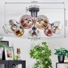 Koyoto Deckenleuchte Glas 15 cm Chrom, Gold, Klar, Kupferfarben, Rauchfarben, 7-flammig