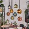 Ripoll Hängeleuchte Glas 20 cm Naturfarben, Schwarz, 8-flammig