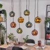 Ripoll Hängeleuchte Glas 20 cm Naturfarben, Schwarz, 8-flammig