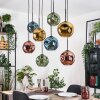 Ripoll Hängeleuchte Glas 20 cm Naturfarben, Schwarz, 8-flammig