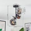 Ripoll Deckenleuchte Glas 15 cm Chrom, Klar, Rauchfarben, 4-flammig