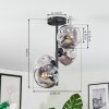 Ripoll Deckenleuchte Glas 15 cm Klar, Rauchfarben, 4-flammig