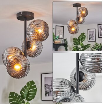 Ripoll Deckenleuchte Glas 15 cm Rauchfarben, 4-flammig