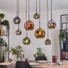 Ripoll Hängeleuchte Glas 15 cm, 20 cm, 25 cm Naturfarben, Schwarz, 8-flammig