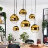 Gastor Hängeleuchte Glas 20 cm, 25 cm, 30 cm Gold, Klar, 6-flammig