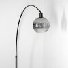 Ripoll Bogenlampe Glas 20 cm Schwarz, 1-flammig