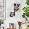 Gastor Wandleuchte Glas 15 cm Chrom, Klar, Rauchfarben, 3-flammig