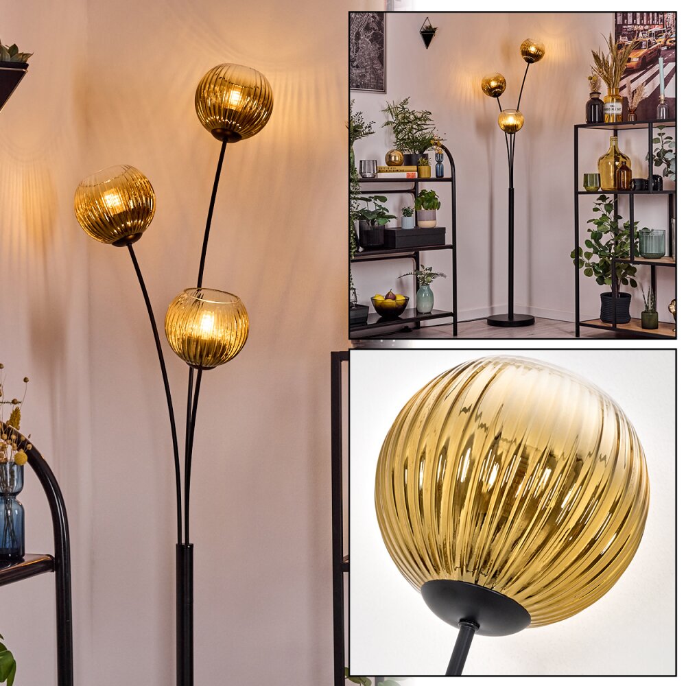 Koyoto Stehleuchte Glas 15 cm Gold, Klar, 3-flammig main product photo