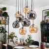 Ripoll Hängeleuchte Glas 25 cm Naturfarben, Schwarz, 8-flammig
