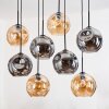 Ripoll Hängeleuchte Glas 25 cm Naturfarben, Schwarz, 8-flammig