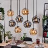 Ripoll Hängeleuchte Glas 25 cm Naturfarben, Schwarz, 8-flammig