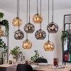 Ripoll Hängeleuchte Glas 25 cm Naturfarben, Schwarz, 8-flammig