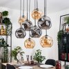 Ripoll Hängeleuchte Glas 25 cm Naturfarben, Schwarz, 8-flammig
