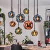 Ripoll Hängeleuchte Glas 20 cm, 25 cm, 30 cm Naturfarben, Schwarz, 8-flammig