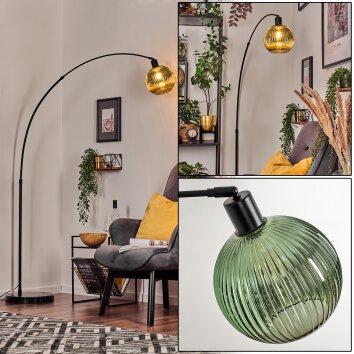 Koyoto Stehleuchte Glas 20 cm Schwarz, 1-flammig