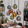 Ripoll Hängeleuchte Glas 25 cm Naturfarben, Schwarz, 8-flammig