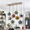 Ripoll Hängeleuchte Glas 25 cm Naturfarben, Schwarz, 8-flammig