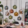 Ripoll Hängeleuchte Glas 25 cm Naturfarben, Schwarz, 8-flammig
