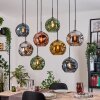 Ripoll Hängeleuchte Glas 25 cm Naturfarben, Schwarz, 8-flammig