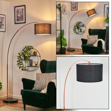 Bassagoda Stehleuchte 35 cm Kupferfarben, Schwarz, 1-flammig