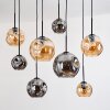 Ripoll Hängeleuchte Glas 15 cm, 20 cm, 25 cm Naturfarben, Schwarz, 8-flammig