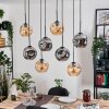 Ripoll Hängeleuchte Glas 20 cm Naturfarben, Schwarz, 8-flammig
