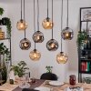 Ripoll Hängeleuchte Glas 20 cm Naturfarben, Schwarz, 8-flammig