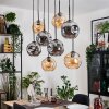 Ripoll Hängeleuchte Glas 20 cm Naturfarben, Schwarz, 8-flammig