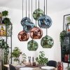 Ripoll Hängeleuchte Glas 25 cm Naturfarben, Schwarz, 8-flammig