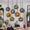 Ripoll Hängeleuchte Glas 25 cm Naturfarben, Schwarz, 8-flammig