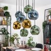 Ripoll Hängeleuchte Glas 25 cm Naturfarben, Schwarz, 8-flammig