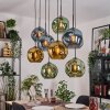 Ripoll Hängeleuchte Glas 25 cm Naturfarben, Schwarz, 8-flammig