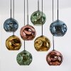 Ripoll Hängeleuchte Glas 25 cm Naturfarben, Schwarz, 8-flammig