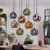 Ripoll Hängeleuchte Glas 25 cm Naturfarben, Schwarz, 8-flammig