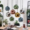 Ripoll Hängeleuchte Glas 25 cm Naturfarben, Schwarz, 8-flammig