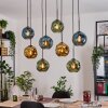 Ripoll Hängeleuchte Glas 20 cm Naturfarben, Schwarz, 8-flammig