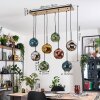 Ripoll Hängeleuchte Glas 20 cm Naturfarben, Schwarz, 8-flammig