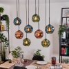 Ripoll Hängeleuchte Glas 20 cm Naturfarben, Schwarz, 8-flammig