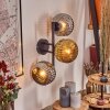 Ripoll Wandleuchte Glas 15 cm Chrom, Gold, Rauchfarben, 3-flammig