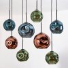 Ripoll Hängeleuchte Glas 20 cm, 25 cm Naturfarben, Schwarz, 8-flammig