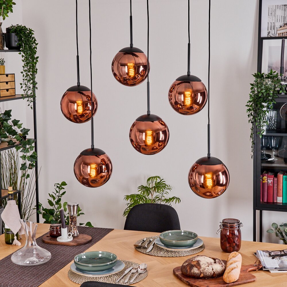 Gastor Hängeleuchte Glas 20 cm Kupferfarben, 6-flammig main product photo