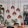 Gastor Hängeleuchte Glas 20 cm Klar, Kupferfarben, 6-flammig