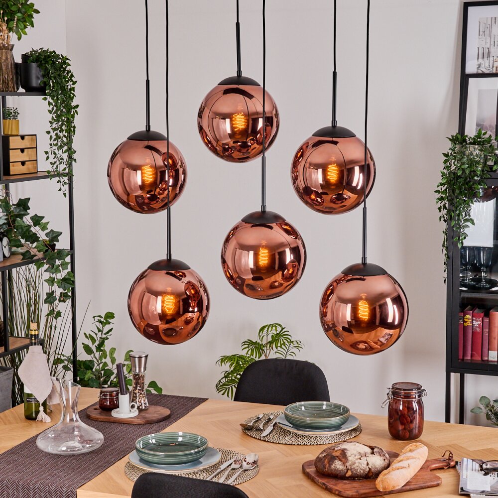 Gastor Hängeleuchte Glas 25 cm Kupferfarben, 6-flammig main product photo