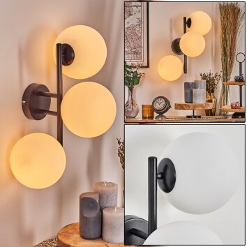 Gastor Wandleuchte Glas 15 cm Weiß, 3-flammig